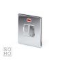 The Finsbury Collection Polished Chrome Luxury 13A Double Pole Switched Fused Connection Unit (FCU) with Neon white insert