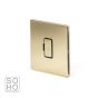 The Savoy Collection Brushed Brass Period 13A Double Pole Unswitched Fused Connection Unit (FCU) with black insert