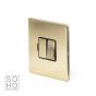 The Savoy Collection Brushed Brass Period 13A Double Pole Switched Fused Connection Unit (FCU) black insert