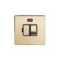 The Savoy Collection Brushed Brass Period 13A Double Pole Switched Fused Connection Unit (FCU) With Neon with black insert