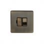 The Charterhouse Collection Aged Brass 13A Double Pole Switched Fused Connection Unit (FCU) with black insert