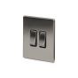 The Lombard Collection Brushed Chrome 2 Gang RM Rectangular Module Grid Switch Plate