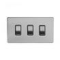 The Lombard Collection Brushed Chrome 3 Gang RM Rectangular Module Grid Switch Plate