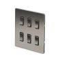 The Lombard Collection Brushed Chrome 6 Gang RM Rectangular Module Grid Switch Plate