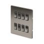 The Lombard Collection Brushed Chrome 8 Gang RM Rectangular Module Grid Switch Plate