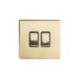 The Savoy Collection Brushed Brass 2 Gang RM Rectangular Module Grid Switch Plate