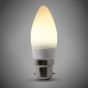 10 Pack - 4w B22 3000K Opal Dimmable LED Candle Bulb with white plastic