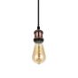 Edison Antique Copper Pendant Bulb Holder With Round Dark Brown Cable