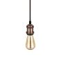 Edison Antique Copper Pendant Bulb Holder With Round Dark Brown Cable