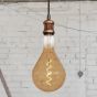 Edison Antique Copper Pendant Bulb Holder With Twisted Black Cable