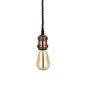 Edison Antique Copper Pendant Bulb Holder With Twisted Dark Brown Cable