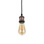 Edison Antique Copper Pendant Bulb Holder With Twisted Dark Brown Cable