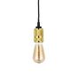 Edison Gold Pendant Bulb Holder With Twisted Black Cable
