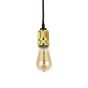 Edison Gold Pendant Bulb Holder With Twisted Black Cable