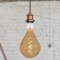 Edison Red Copper Pendant Bulb Holder With Twisted Black Cable