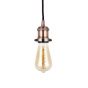Soho Lighting Edison Red Copper Pendant Bulb Holder With Twisted Dark Brown Cable