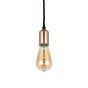 Soho Lighting Edison Rose Gold Pendant Bulb Holder With Twisted Dark Brown Cable