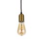 Edison Brass Pendant Bulb Holder With Twisted Black Cable