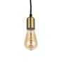 Edison Brass Pendant Bulb Holder With Twisted Dark Brown Cable