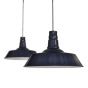 Large Industrial Pendant Light in Navy Blue