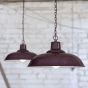 Portland Reclaimed Style Industrial Pendant Light Mulberry Red Maroon - Soho Lighting