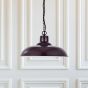 Portland Reclaimed Style Industrial Pendant Light Mulberry Red