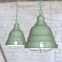 Ganton Vintage Cage Pendant Light Chalk Mint Green - Soho Lighting