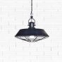 Brewer Cage Industrial Pendant Light Squid Ink Blue