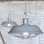 Brewer Cage Industrial  Pendant Light French Grey - Soho Lighting