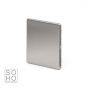 The Lombard Collection Brushed Chrome metal 1 Gang Blanking Plate Screwless