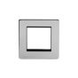 The Lombard Collection Brushed Chrome Black Insert 2 x25mm EM-Euro Module Faceplate