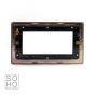 The Lombard Collection Brushed Chrome Black Insert 4 x25mm EM-Euro Module Faceplate