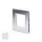 The Finsbury Collection Polished Chrome White Insert 2 x25mm EM-Euro Module Faceplate