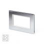 The Finsbury Collection Polished Chrome White Insert 4 x25mm EM-Euro Module Faceplate