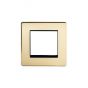 The Savoy Collection Brushed Brass Black Insert 2 x25mm EM-Euro Module Faceplate