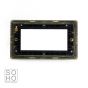 The Savoy Collection Brushed Brass Black Insert 4 x25mm EM-Euro Module Faceplate
