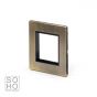 The Charterhouse Collection Aged Brass 2 x25mm EM-Euro Module Faceplate