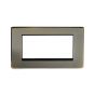 The Charterhouse Collection Aged Brass 4 x25mm EM-Euro Module Faceplate