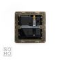 The Savoy Collection Brushed Brass 1 Gang DP Socket Black Ins 13A Screwless