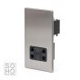 The Lombard Collection Brushed Chrome Luxury 1 Gang Shaver Socket with Black Insert
