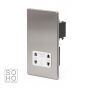 The Lombard Collection Brushed Chrome Luxury 1 Gang Shaver Socket with white Insert