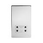The Finsbury Collection Polished Chrome Luxury 1 Gang Shaver Socket with white Insert