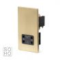 The Savoy Collection Brushed Brass Period 1 Gang Shaver Socket with Black Insert