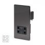 The Connaught Collection Black Nickel 1 Gang Shaver Socket with Black Insert