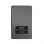 The Connaught Collection Black Nickel 1 Gang Shaver Socket with Black Insert