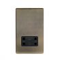 The Charterhouse Collection Aged Brass 1 Gang Shaver Socket with Black Insert