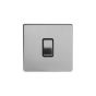 The Lombard Collection Brushed Chrome Luxury 10A 1 Gang Intermediate Switch with Black Insert