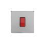 The Lombard Collection Brushed Chrome Luxury 45A 1 Gang Double Pole Switch, Single Plate