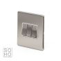 The Lombard Collection Brushed Chrome Luxury 10A 3 Gang 2 Way Switch With White insert
