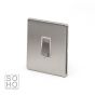 The Lombard Collection Brushed Chrome Luxury 1 Gang 20 Amp DP Switch with White Insert